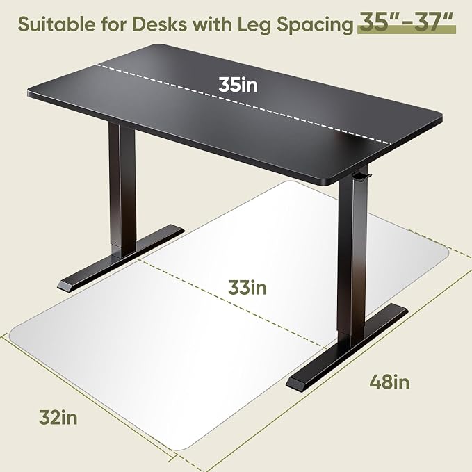 Office Chair Mat for Carpet & Hardwood, Upgraded 32" x 48" Dual Use Tempered - Image 6