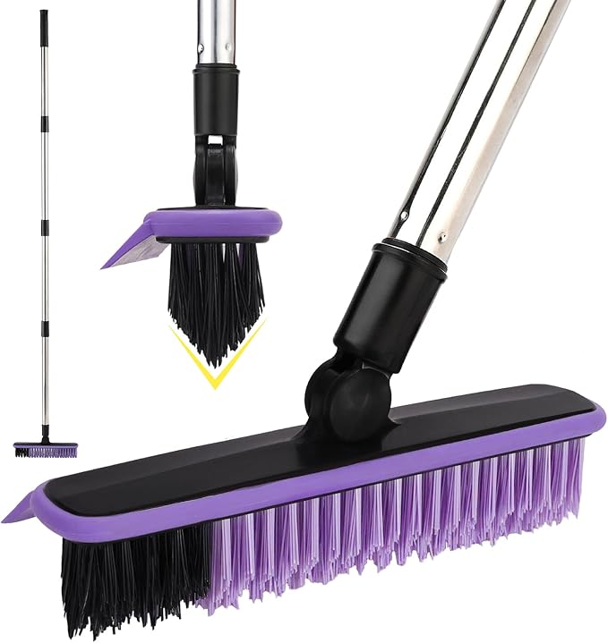 Grout Cleaner Brush with Long Handle, V-Shaped Floor Scrub Brush Swivel Grout by RarefRoom