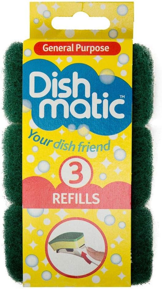 9x Heavy Duty Dishmatic Green Refill Sponges from Caraselle - Image 2