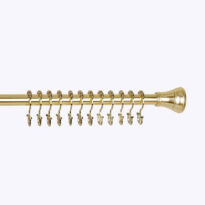 Utopia Alley HK1GD Deco Flat Double Roller Shower Curtain Hooks; Gold - Image 3