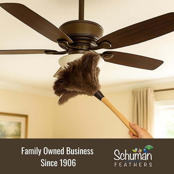 Feather Duster with Ostrich Feathers Wooden Handle 14" – Natural Reusable Duster - Image 9