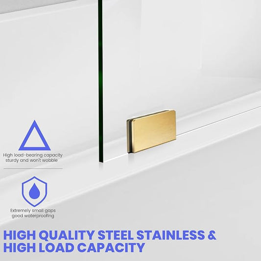 34" W X 58.25" H Tub Shower Door, Frameless Bathtub Glass Shower Door - Image 2