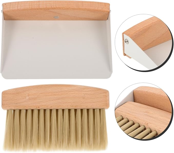 Housoutil Kids Window Cleaner Stainless Steel Cleaner Mini Dustpan and Brush - Image 7