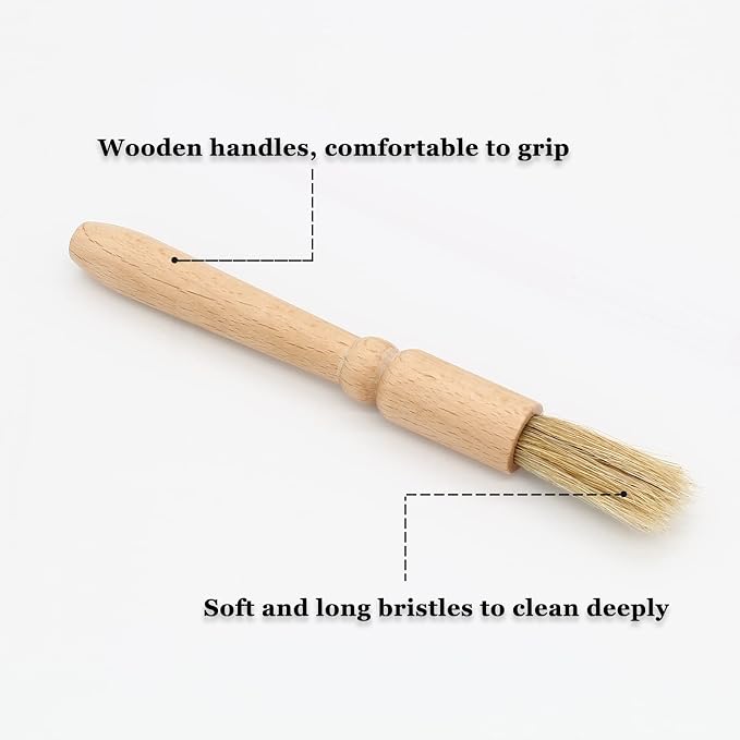 Coffee Grinder Cleaning Brush, Espresso Machine Brush Kit Wood Handle & Natural - Image 3