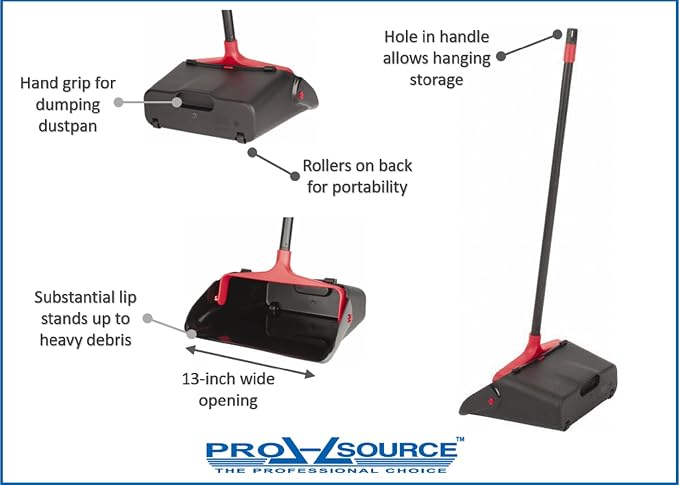 PRO SOURCE Commercial Upright Plastic-Body Dustpan - Image 2