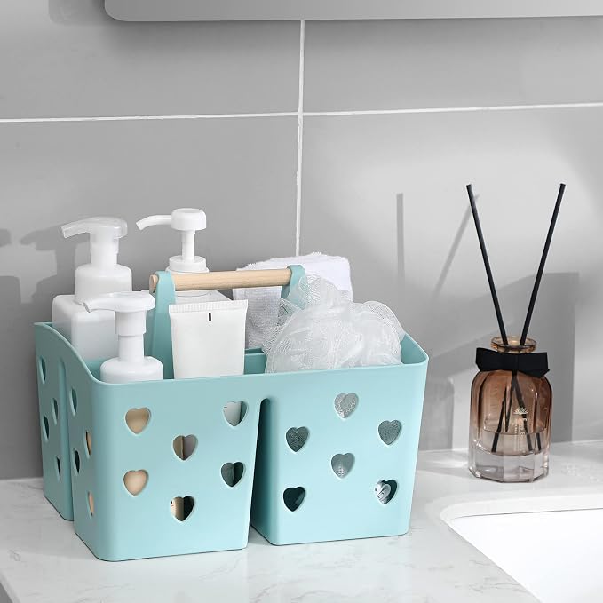 Portable Shower Caddy Plastic Shower Basket Organizer Divided Bathroom Caddy - Image 2