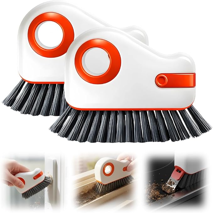 Window Groove Cleaning Brush, 2026 Upgrade 2 in 1 Multifunction Hard Bristle by PVZXR
