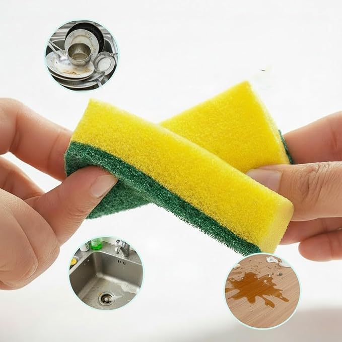 Kitchen Sponges 10-Pack Heavy Duty Dual Sided Dish Scrubber Sponges, Sponges - Image 7