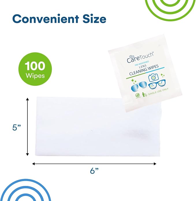 Care Touch Lens Wipes for Eyeglasses- 100 Count Individually Wrapped Pre- - Image 3