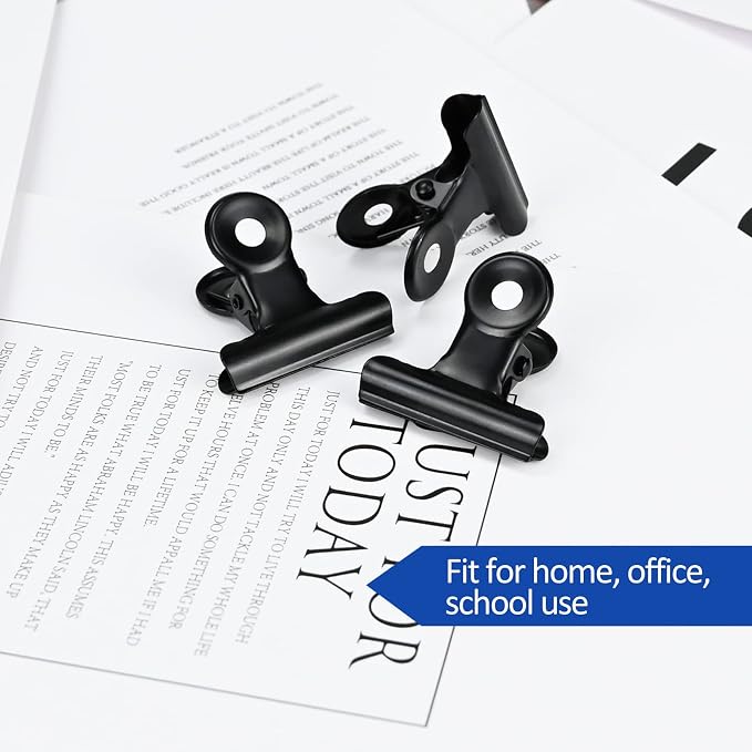 30 Pack Bulldog Clips 1.25 Inches Small Hinge Paper Clips Metal Hinge Clips - Image 7