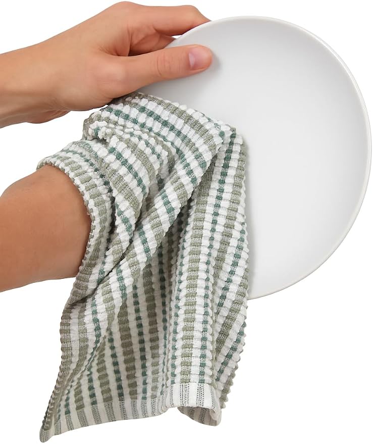 Serafina Home Sage Green Kitchen Dish Towels- Set of 3 100% Cotton Soft - Image 8