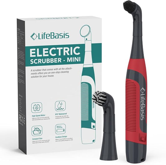 LifeBasis Cordless Electric Cleaning Brush, Mini Power Scrubber by LifeBasis
