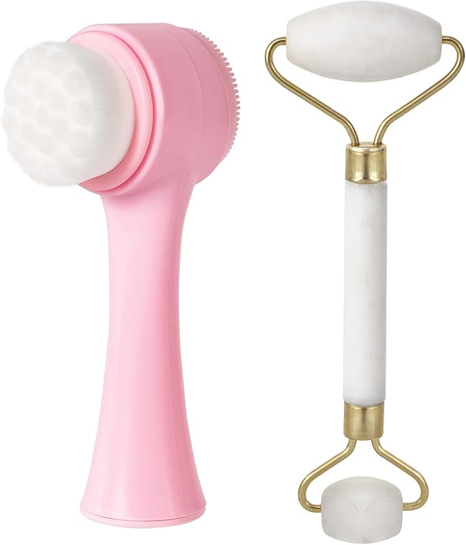 Face Brush 2 in 1, Silicone Facial Cleansing Exfoliating Brush Soft Bristles by BEOMEEN