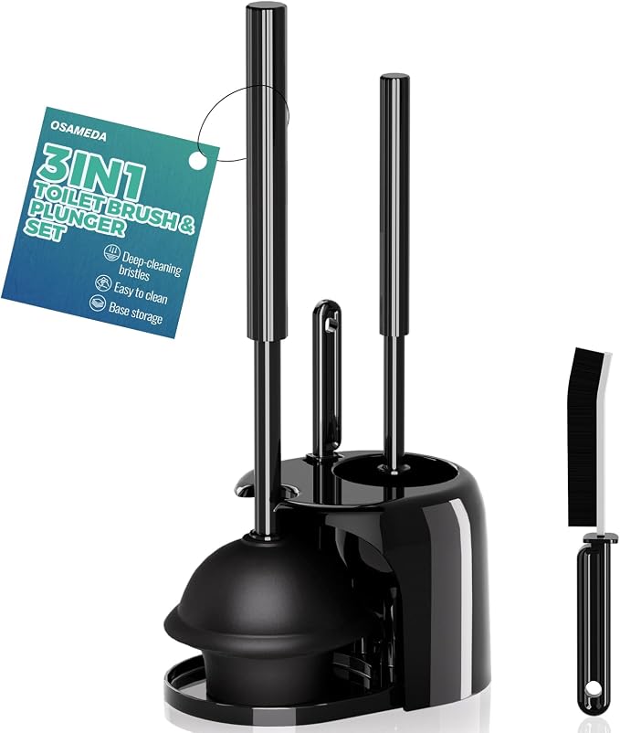 3 in 1 Toilet Brush and Plunger Set by Unknown