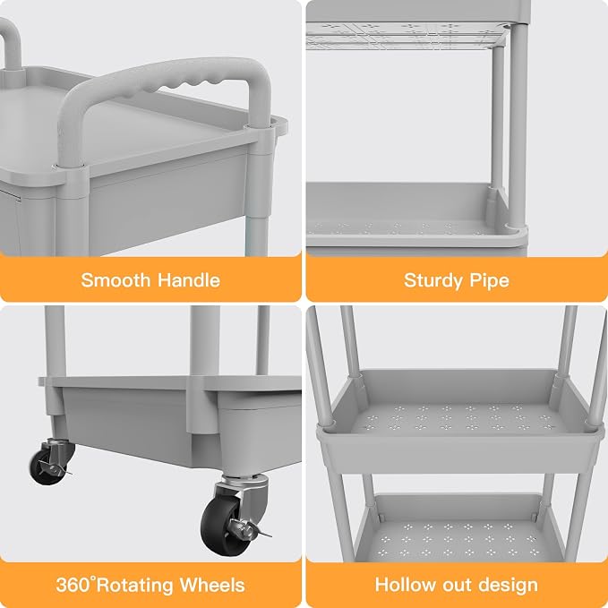 4 Tier Rolling Utility Cart - Image 2
