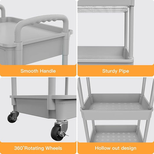5 Tier Rolling Utility Cart - Image 2