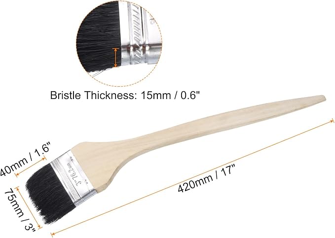 uxcell 3pcs Bent Radiator Paint Brush 3" Width Curved Wall Paint Soft Bristle - Image 2