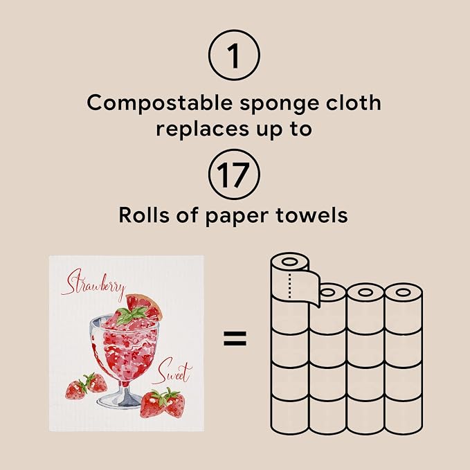 RECYCO Swedish Dishcloths for Kitchen | 6 Pack Cocktails Washable Dish Rags | - Image 7