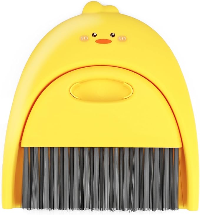 Small Broom and Dustpan Set, SUP Cute Little Yellow Duck Hand Mini Broom and by LUOKER
