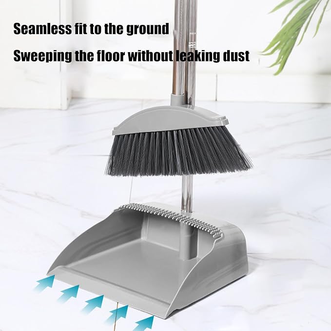 Broom and Dustpan Set for Home Indoor 180 Rotatable Standing Storage Buckle - Image 6