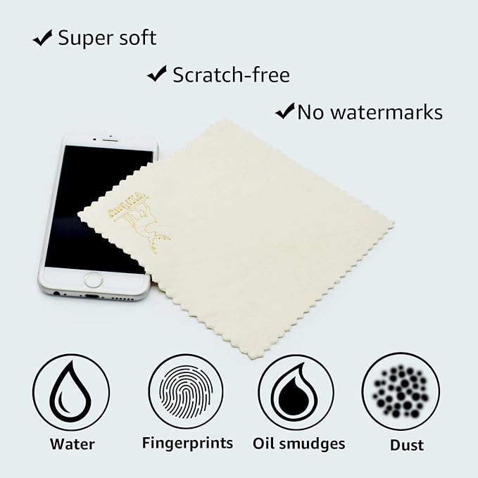 VIPbuy 4 Pack Natural Chamois Glasses Cleaning Cloths - Image 3