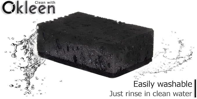 Black Multi Use Scrub Sponges. Made in Europe. 18 Pack, 4.3x2.8x1.4 inches. - Image 3