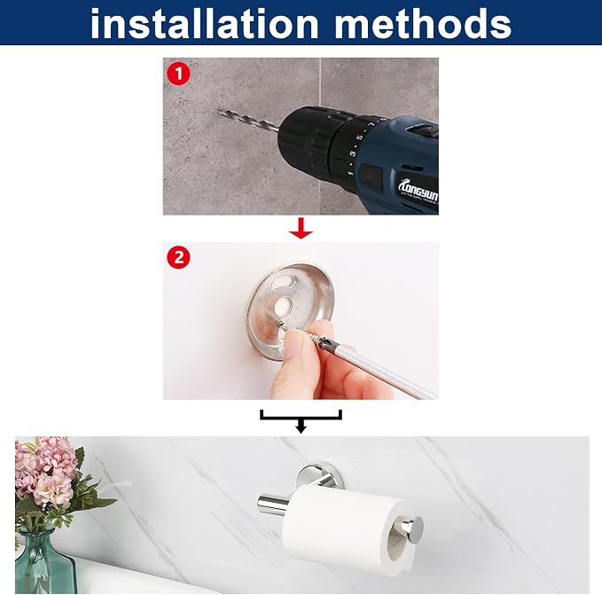 NearMoon Bathroom Toilet Paper Holder, Premium SUS304 Stainless Steel Rustproof - Image 7