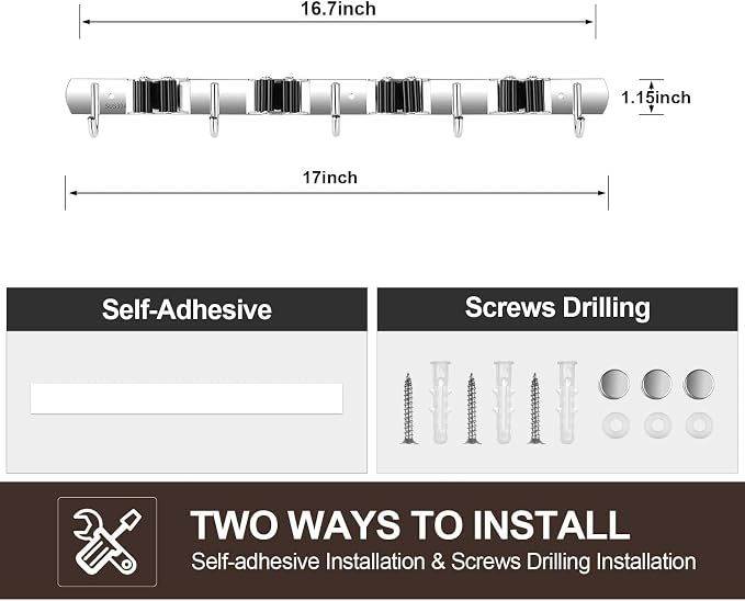 2 Pack Broom Holder Wall Mount, Stainless Steel Broom Hanger Wall Mount - Image 7