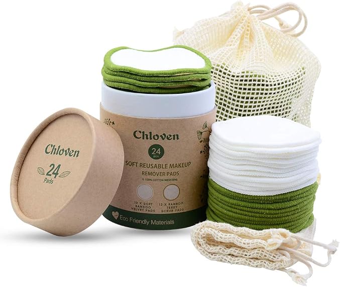 Chloven Reusable Makeup Remover Pads 24 Pack - Image 5