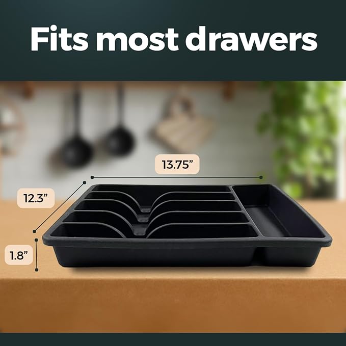 Silicone Silverware Drawer Organizer – Non-Slip Utensil Holder - Image 2