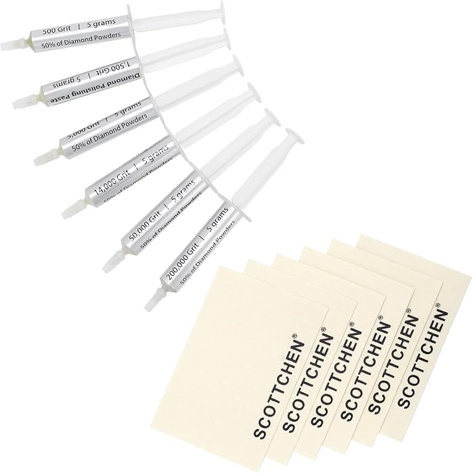 SCOTTCHEN Diamond Polishing Paste & Wool Cloths Kit, Each 6pcs, Polishing Paste by SCOTTCHEN