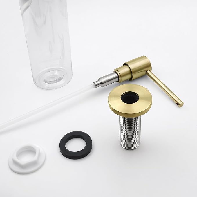 Brushed Gold All Brass Sink Soap Dispenser - Image 6