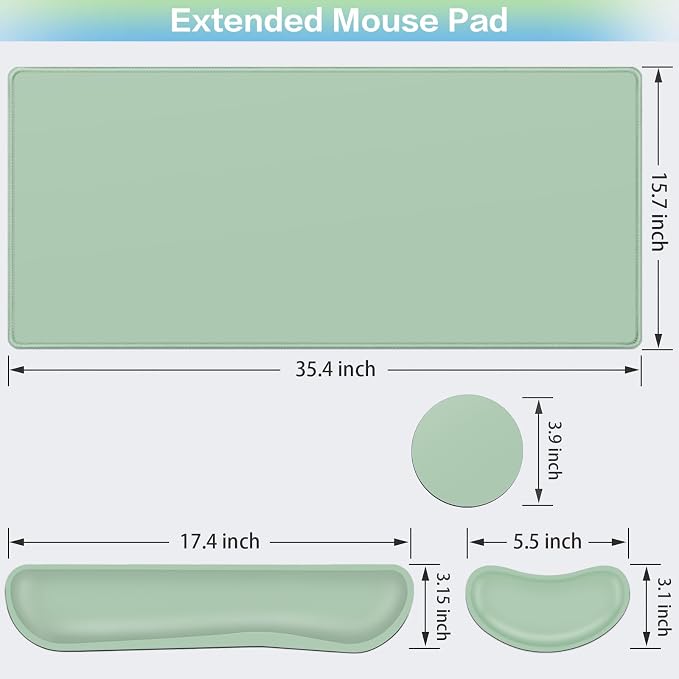Desk Mat Green, Large Gaming Mouse Pad - Image 5
