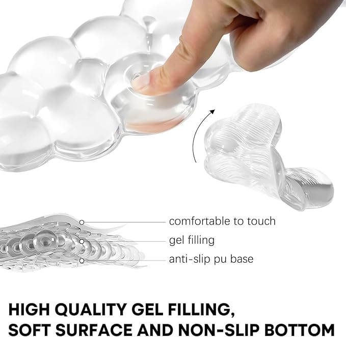 JIKIOU Clear Gel Wrist Rest for Keyboard and Mouse, Cool Silicone Mouse Wrist - Image 3
