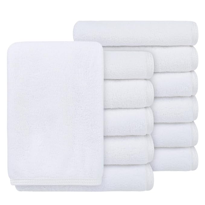 SINLAND Absorbent Coral Velvet Washcloth Ultra Soft Microfiber Face Towels 12 x by SINLAND