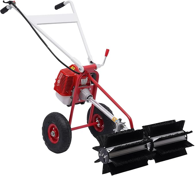 43cc 2-Stroke 1.7hp Portable Gas Power Held Sweeper Broom, 1250w Cleaning by Cbhfmljd