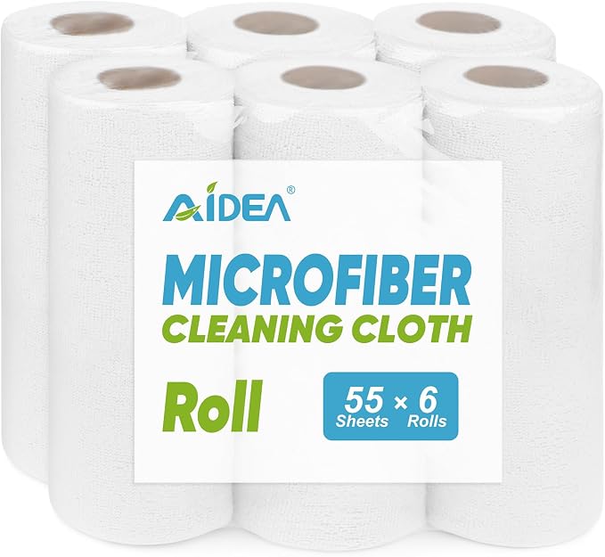 AIDEA Microfiber Cleaning Cloth White, Shop Rags 330 Sheets, Towels by AIDEAHOME