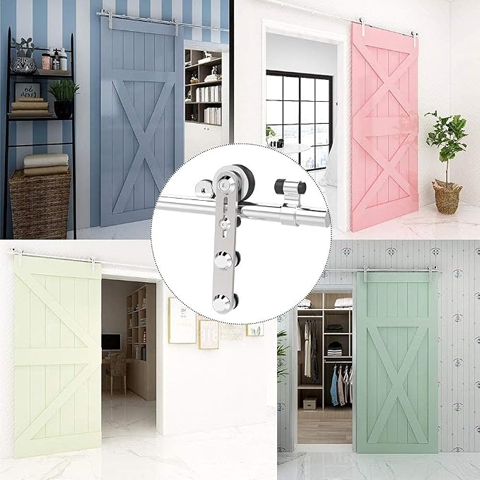 TSMST 10.5FT Sliding Barn Door Hardware Kit, Stainless Steel Heavy Duty Sturdy - Image 6