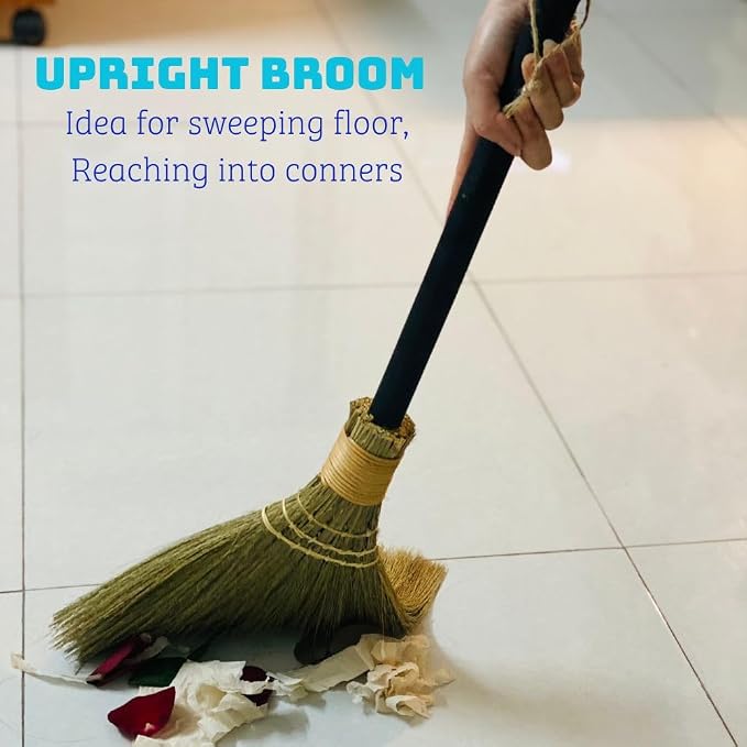 Natural Whisk Sweeping Black Handle Broom - Image 5