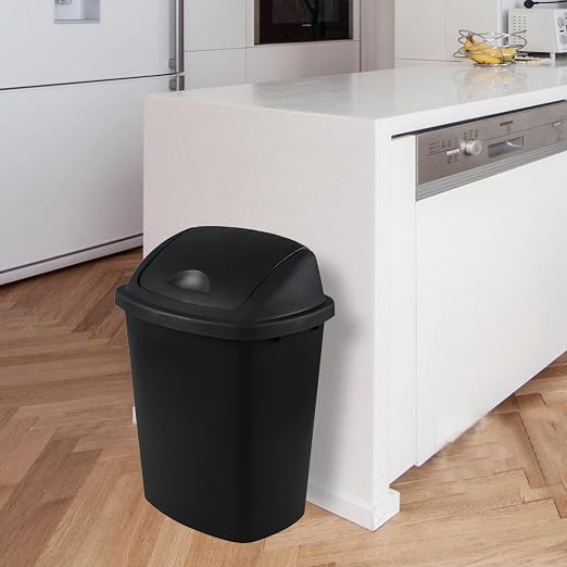 Zopnny 8 Gallon Plastic Swing Top Garag Bin, Lidded Wastebasket Trash Can - Image 4