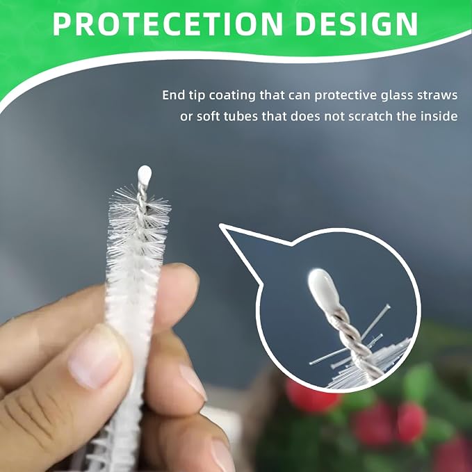 Cleaning Brushes for Reusable Drinking Straws, Long Wire Handle, Bottle and - Image 3