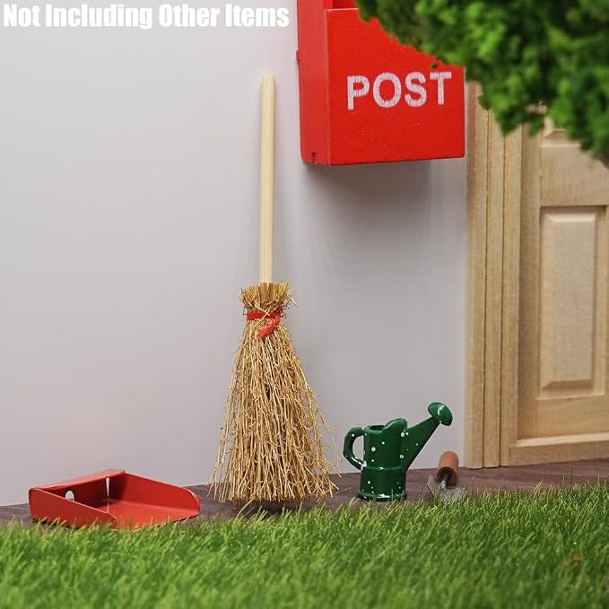 Odoria Dollhouse Straw Broom Miniature - Image 4