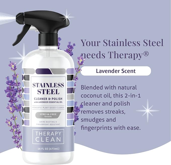 Therapy Stainless Steel Cleaner Bulk Refill - 64 oz. - Streak-Free - Image 2