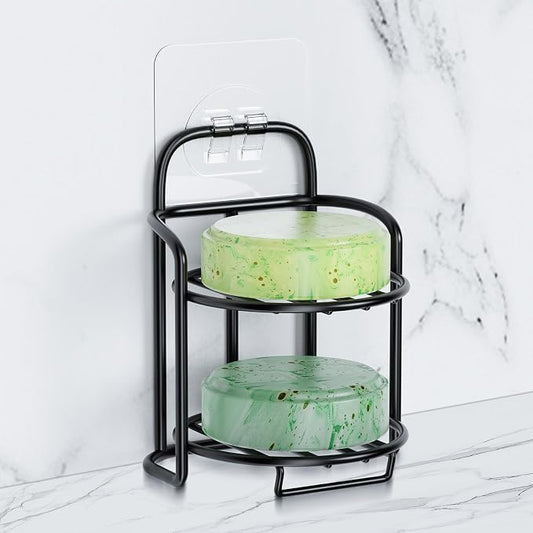 2-Tier Shower Soap Shampoo Bar Holder, Self Adhesive & Freestanding Draining by Unknown