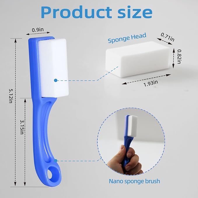 Magic Sponge Eraser with Handle, 33 Refill Melamine Sponges & 2 Scrub Brushes - Image 2