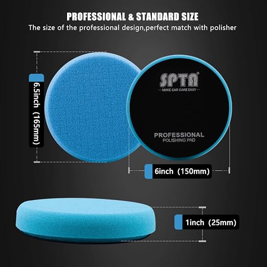 Blue Polish Pad, Buffing Polishing Pads, SPTA 1Pc 6.5 Inch Face - Image 2