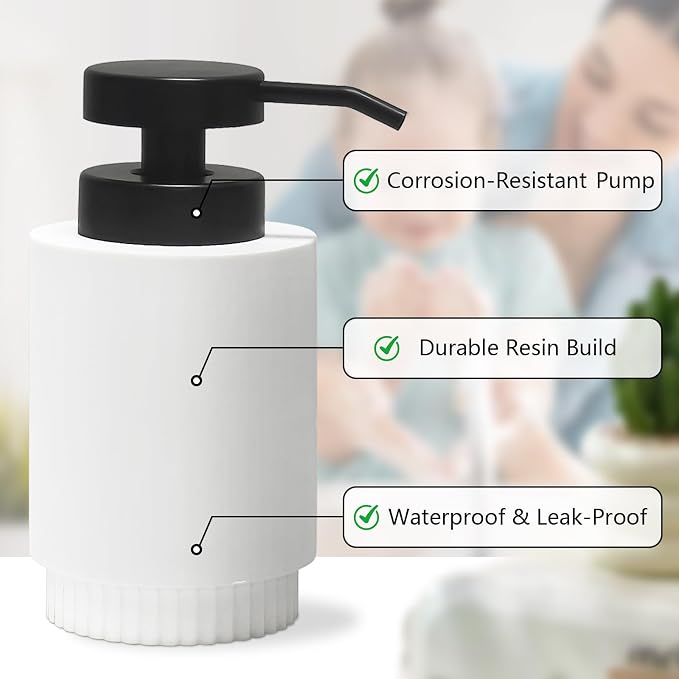 Resin Soap Dispenser for Bathroom, Hand Lotion Liquid Dispenser Easy-to-Press - Image 4