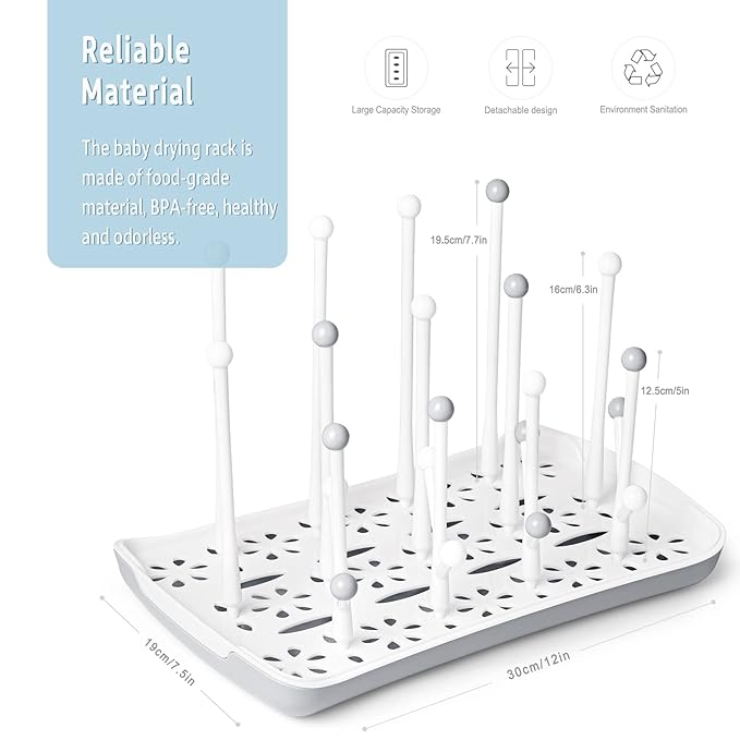 Baby Bottle Drying Rack with Tray, Termichy High Capacity Bottle Dryer Holder - Image 2