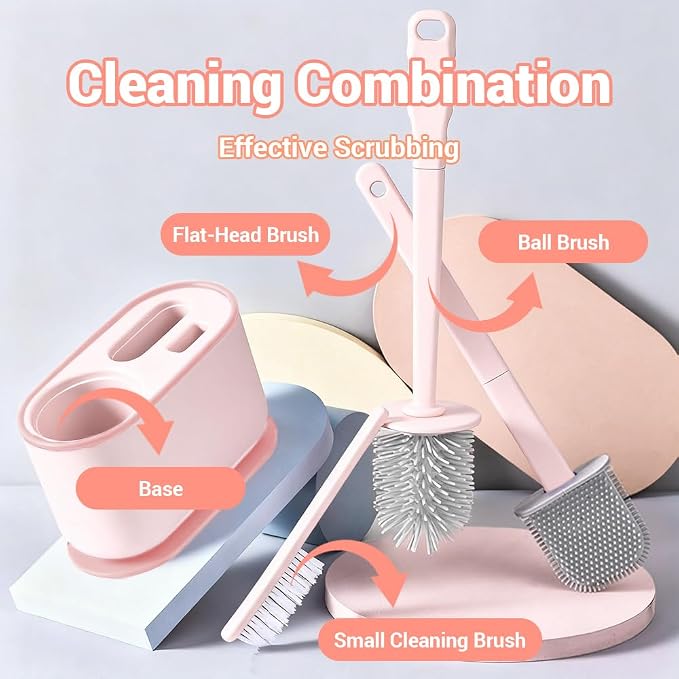 Toilet Brush Set, Bathroom Accessories, Toilet Bowl Cleaners, Deep Cleansing - Image 9