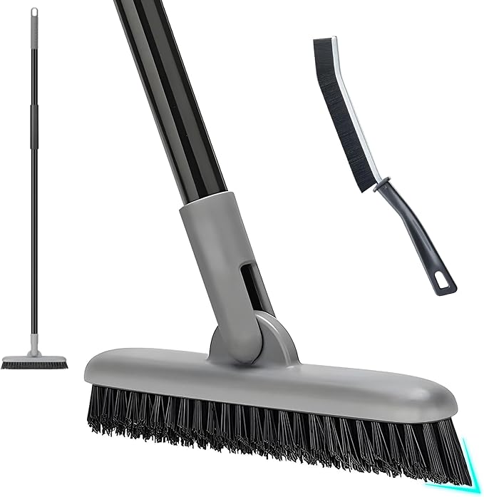 Grout Brush with Long Handle, Floors Scrubber by KeFanta